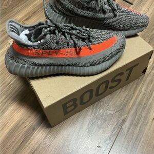 adidas Yeezy Boost 350 V2 Gray and Orange Sneakers